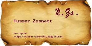 Musser Zsanett névjegykártya